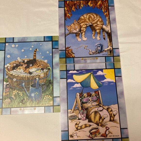 3 GARY PATTERSON ART ON GLASS PAINTINGS - Picture 2 of 5